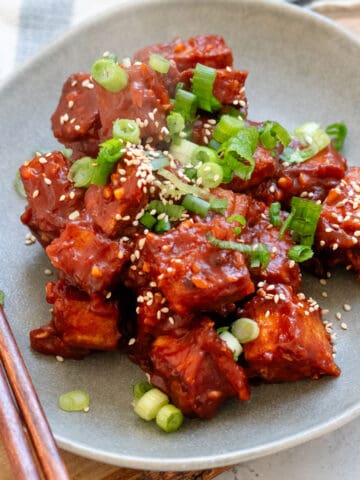 Gochujang baked tofu.