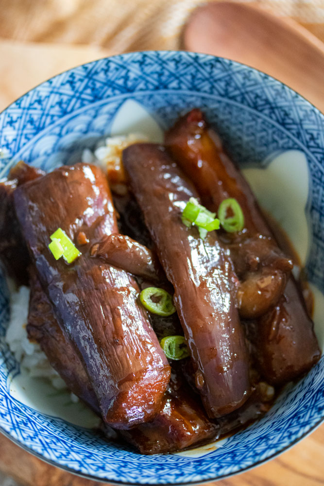 Braised Chinese eggplant.