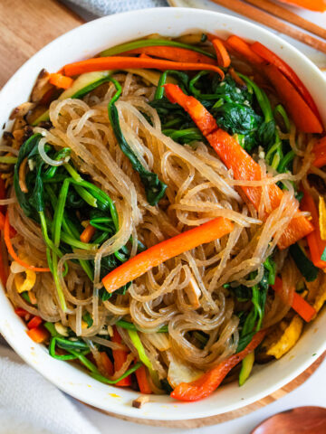 Korean stir-fry glass noodles.