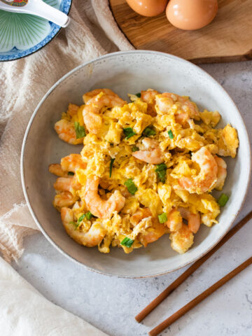 shrimp egg stir-fry