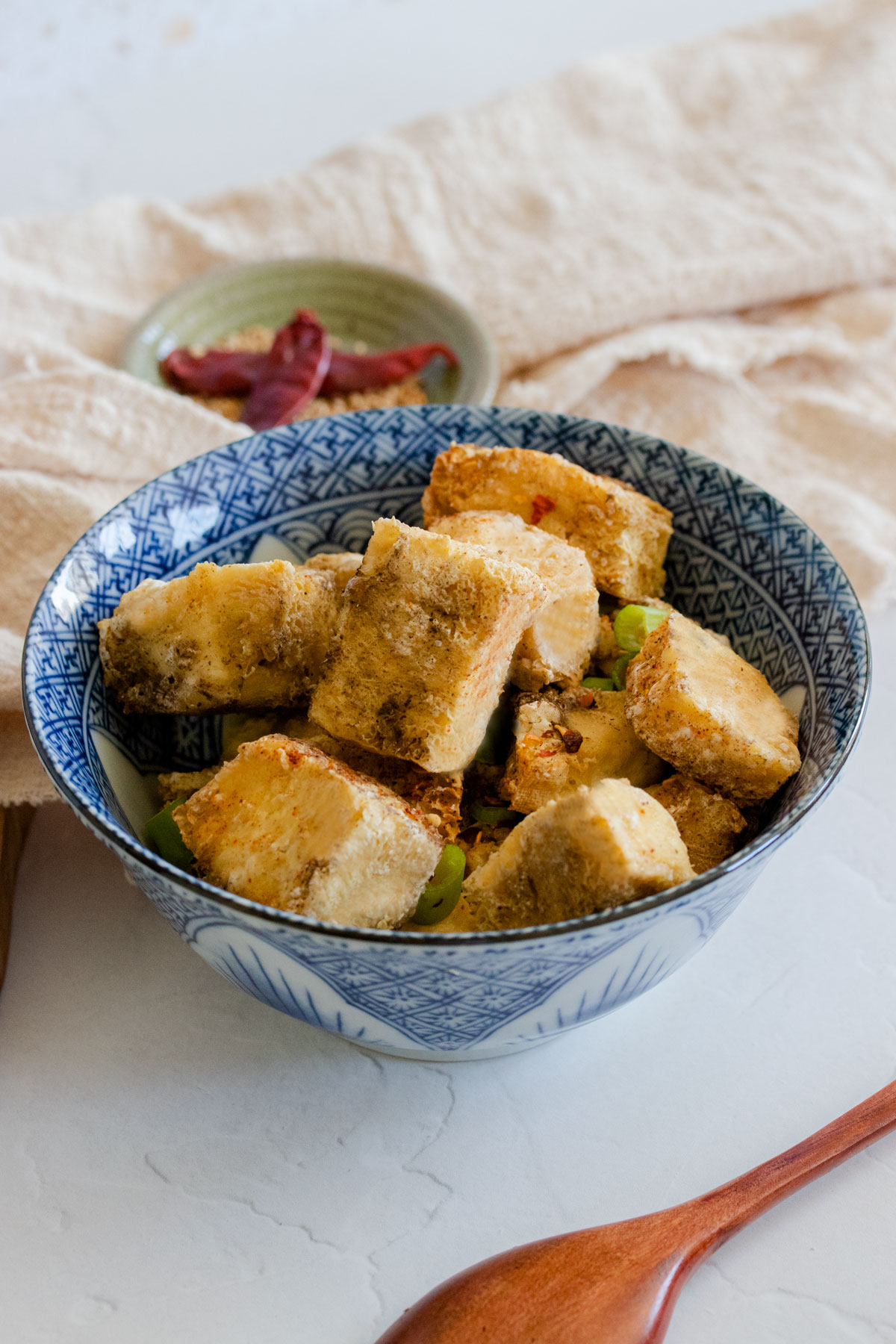 Air fryer salt and pepper tofu.