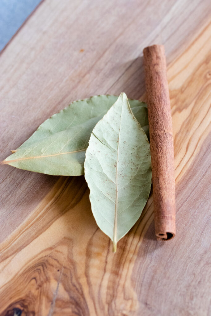 bay leaves and cinnamon stick