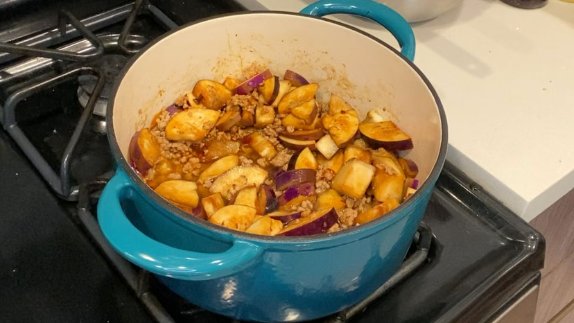 pork and eggplant in pot