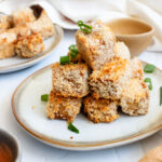 Crispy baked tofu nuggets.