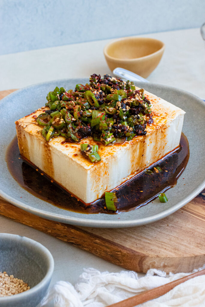 silken tofu with chili soy sauce