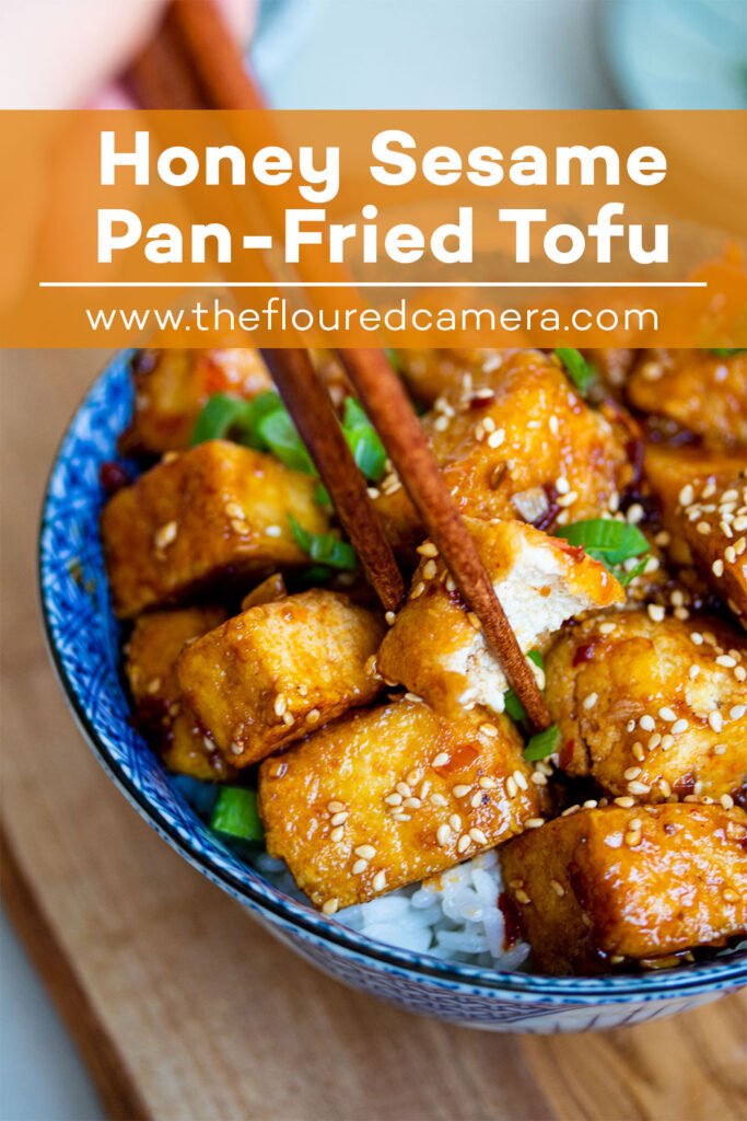 honey sesame pan-fried tofu