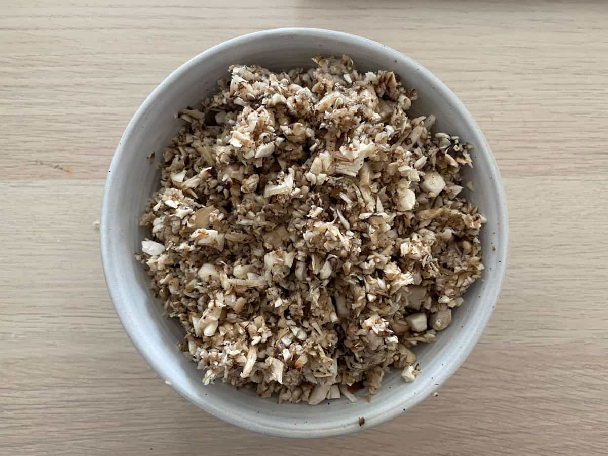 chopped mushrooms in bowl