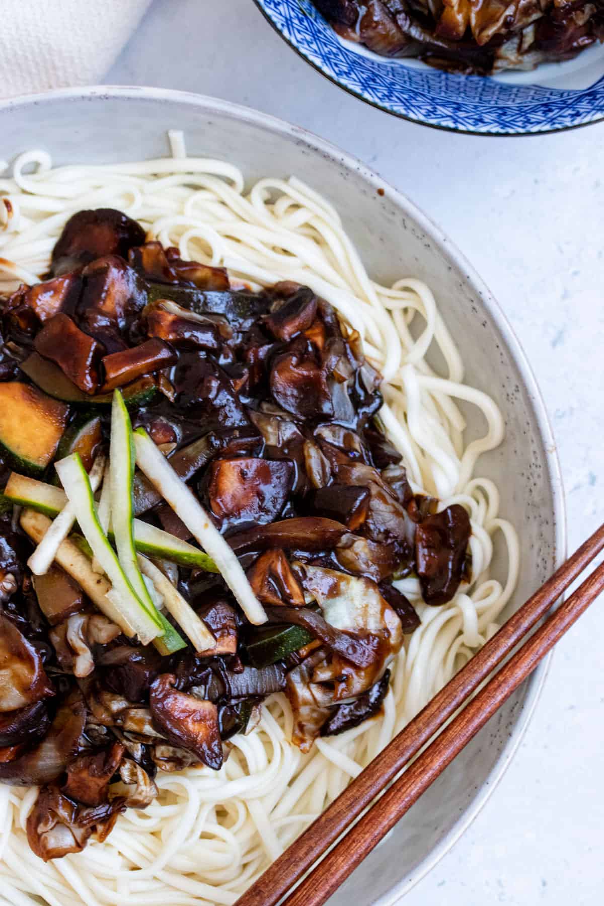 bowl of korean black bean noodles