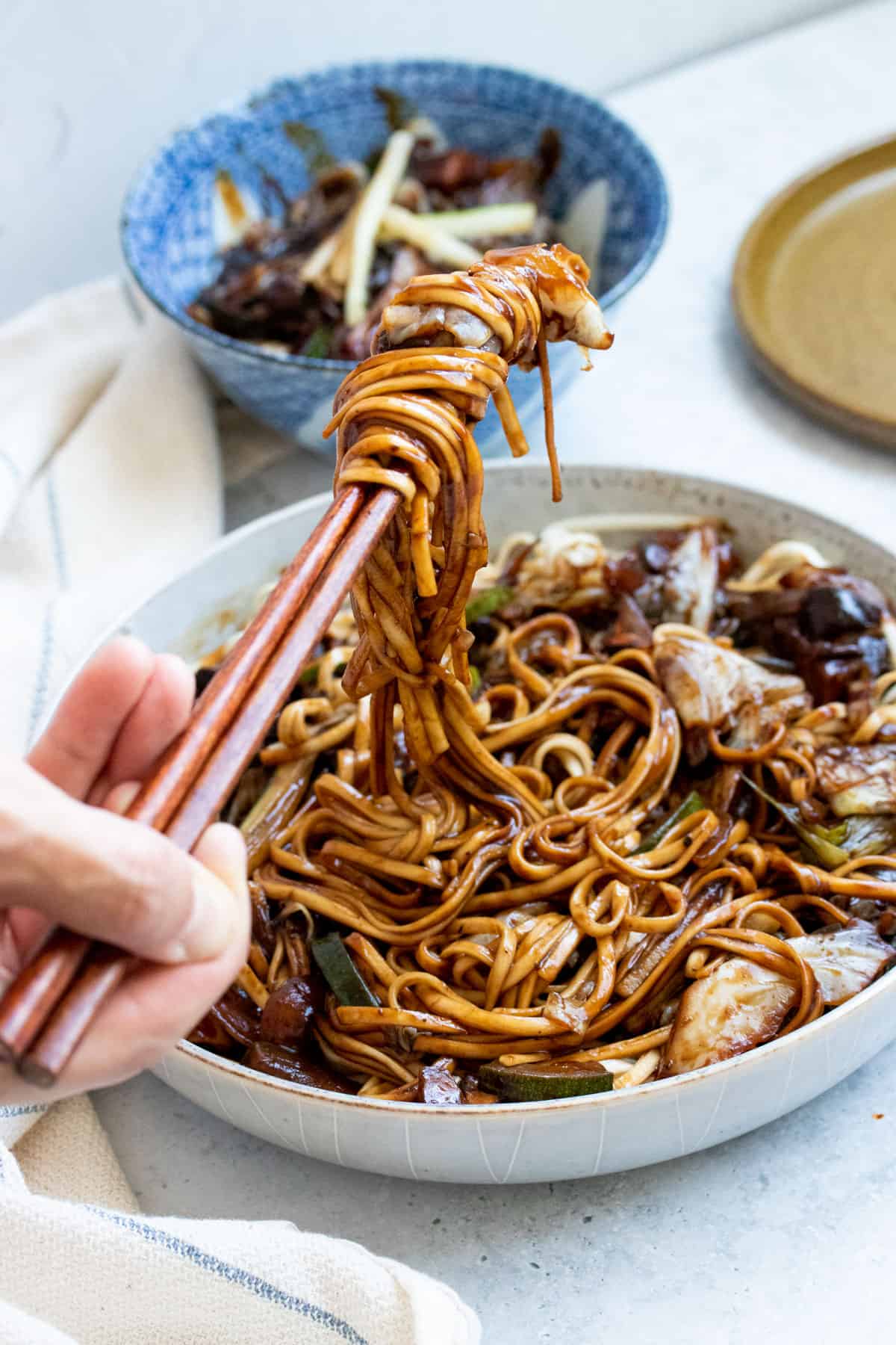 bowl of korean black bean noodles