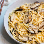 Miso butter mushroom pasta