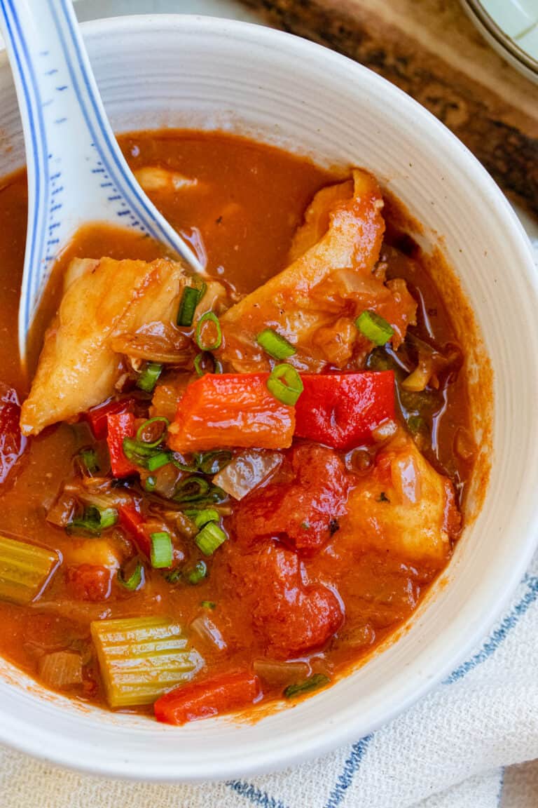 Quick and Easy Tomato Fish Stew - The Floured Camera