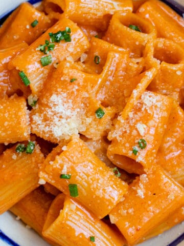 Spicy gochujang rigatoni.