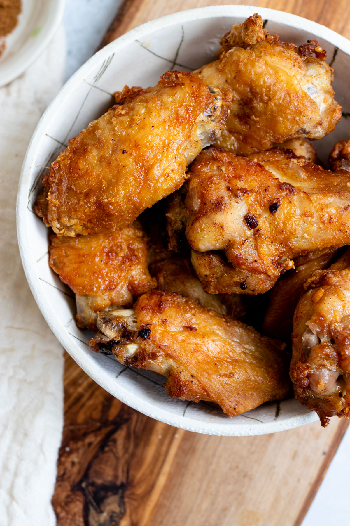 Chinese five spice air fryer chicken wings.