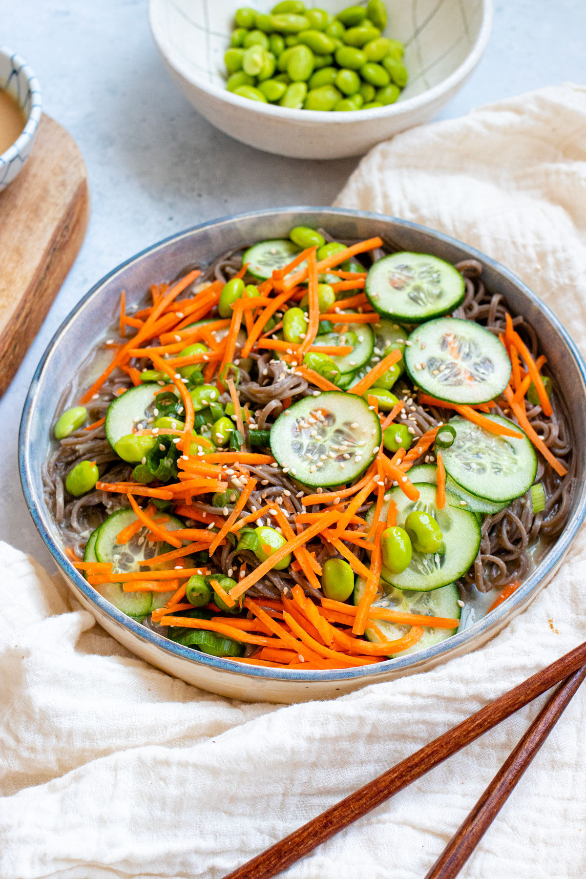 Miso sesame soba noodles.