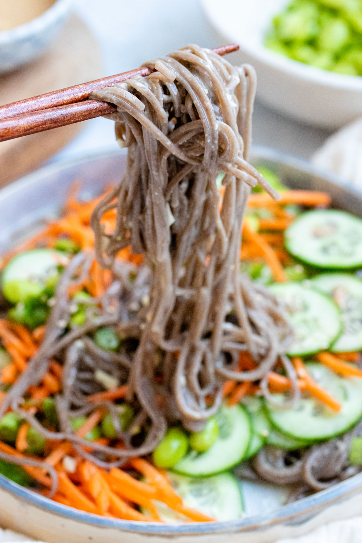 Miso sesame soba noodles.