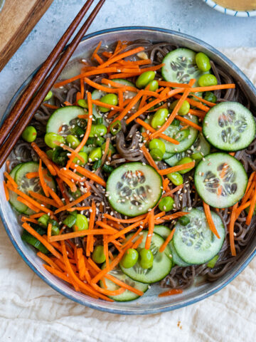 Miso sesame soba noodles.