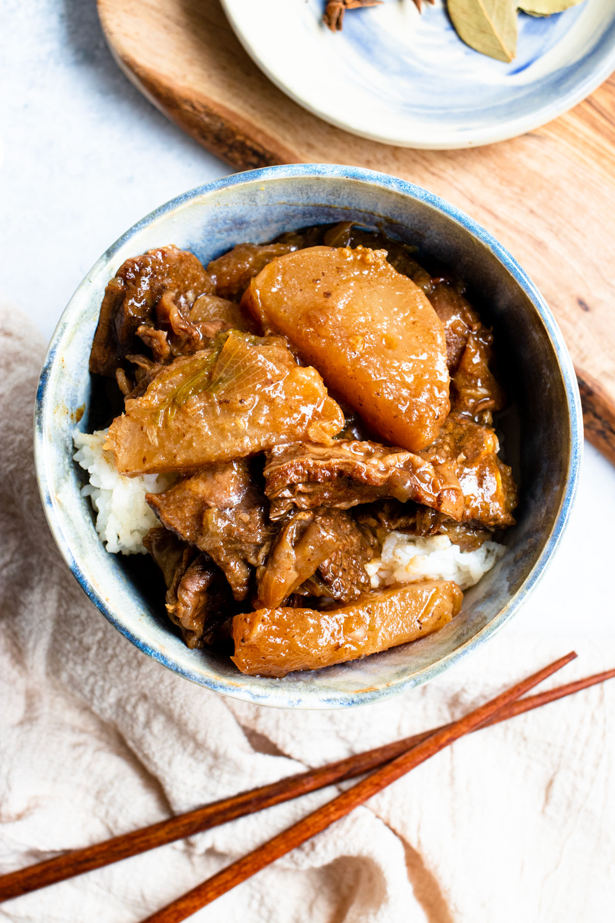 Chinese braised beef and daikon.