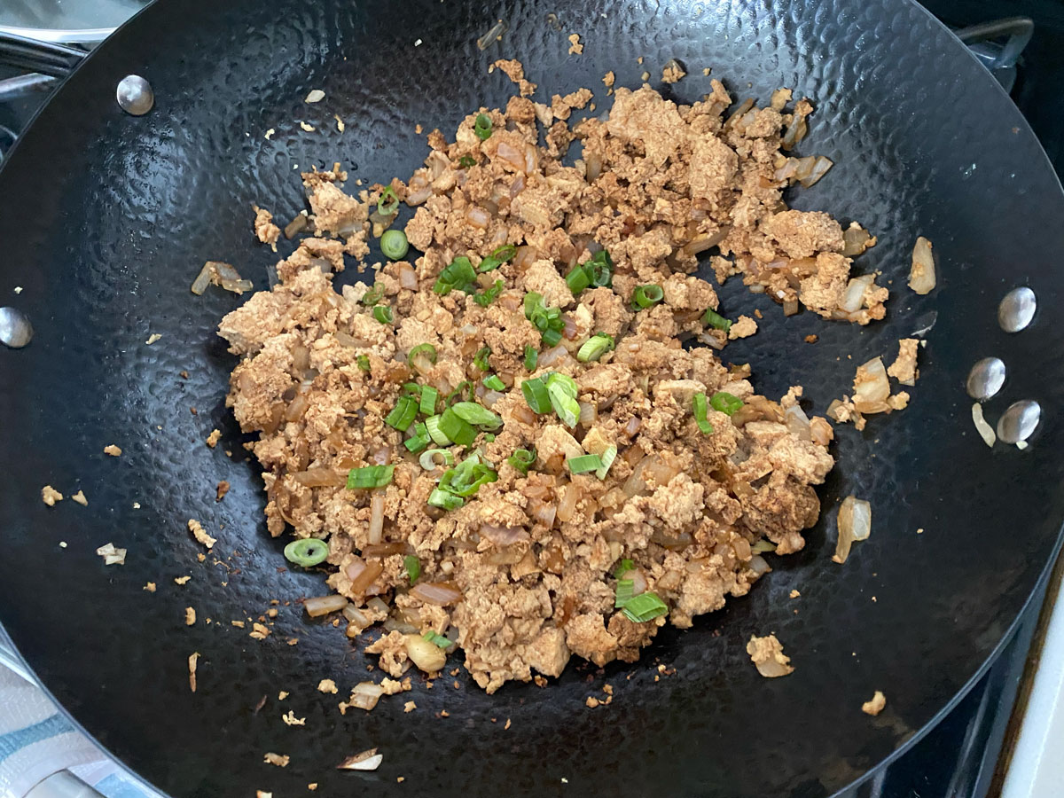 Add sauce mixture onto tofu.