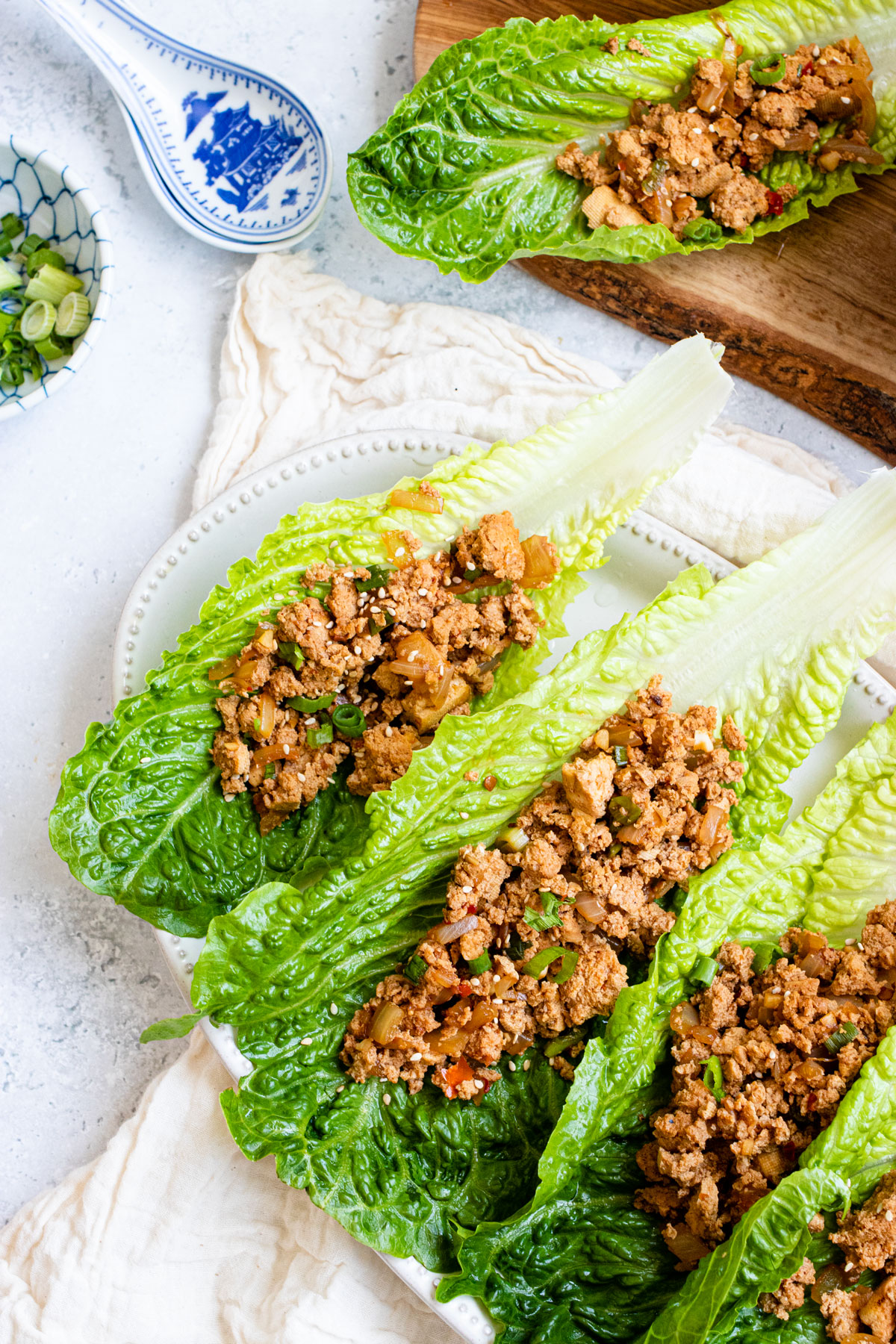 Chinese tofu lettuce wraps.