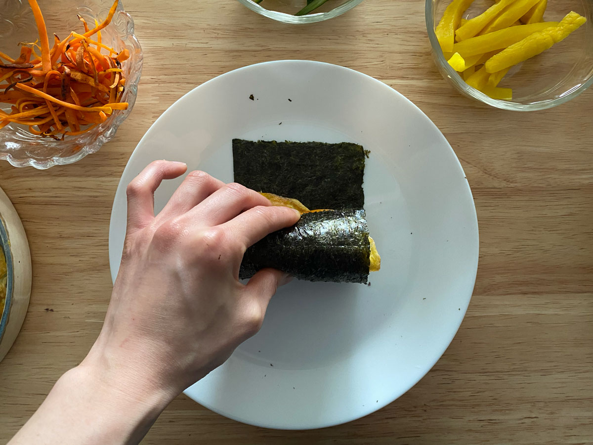 Rolling protein kimbap.