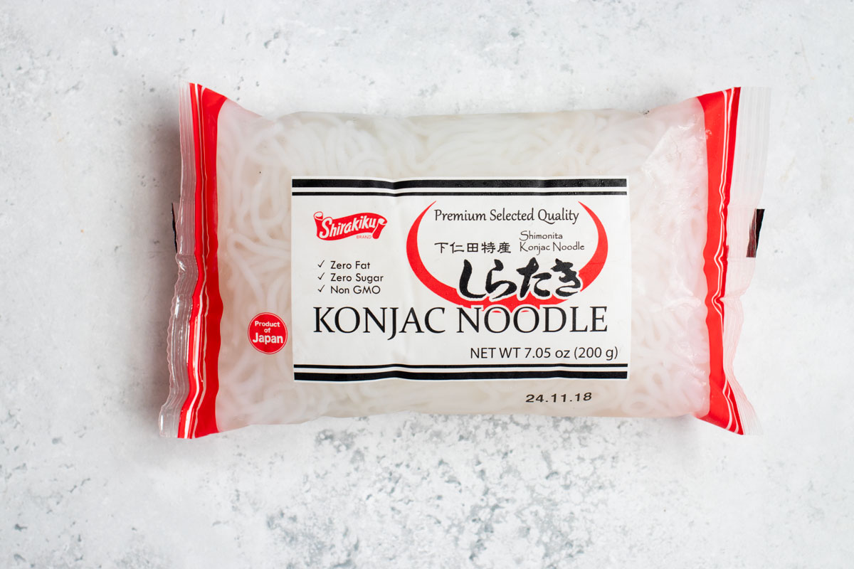Package of konjac noodles.