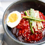 Low carb Korean spicy cold noodles.