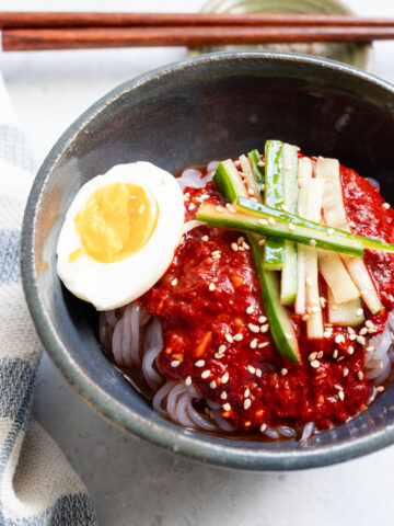 Low carb Korean spicy cold noodles.