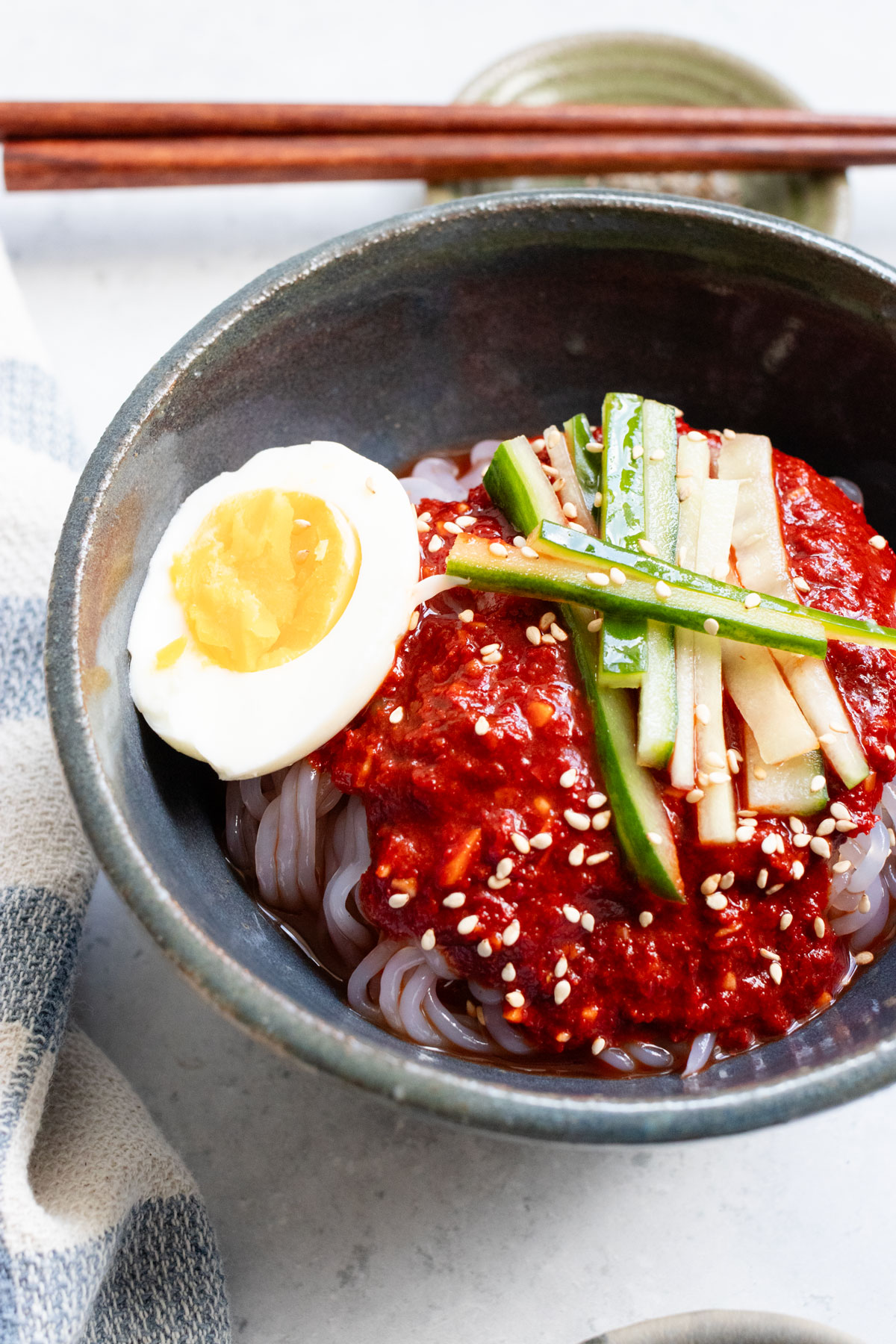 Low carb Korean spicy cold noodles.