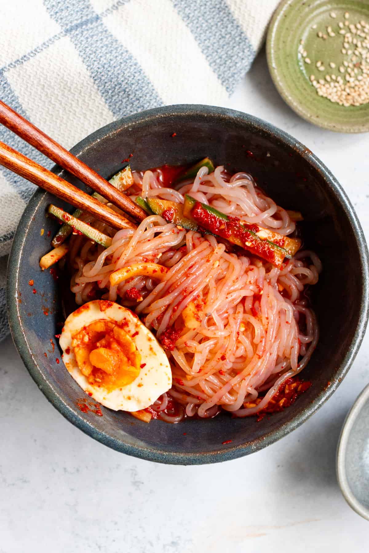 Low carb Korean spicy cold noodles